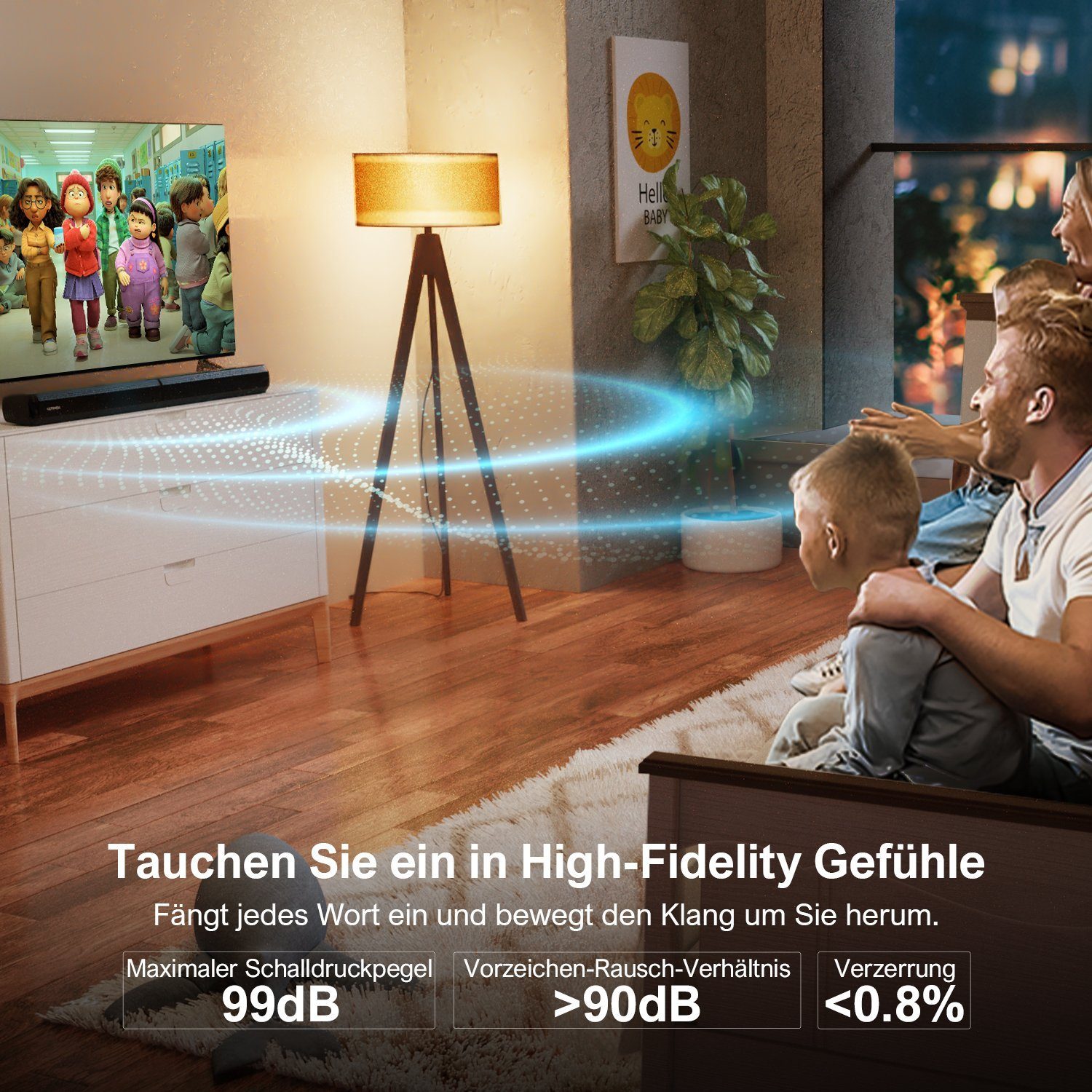 Ultimea Apollo S40 2.2-Kanal Soundbar (Abnehmbar Lautsprecher, 100W)