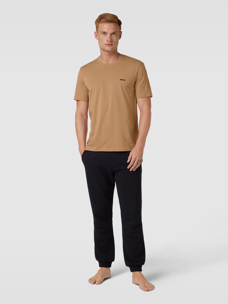 T-Shirt mit Logo-Stitching Modell 'MIX&MATCH' in beige