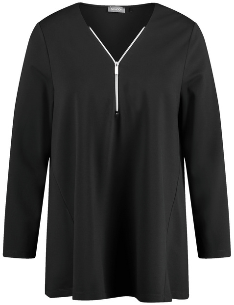 Ausgestelltes Langarmshirt mit Zipper