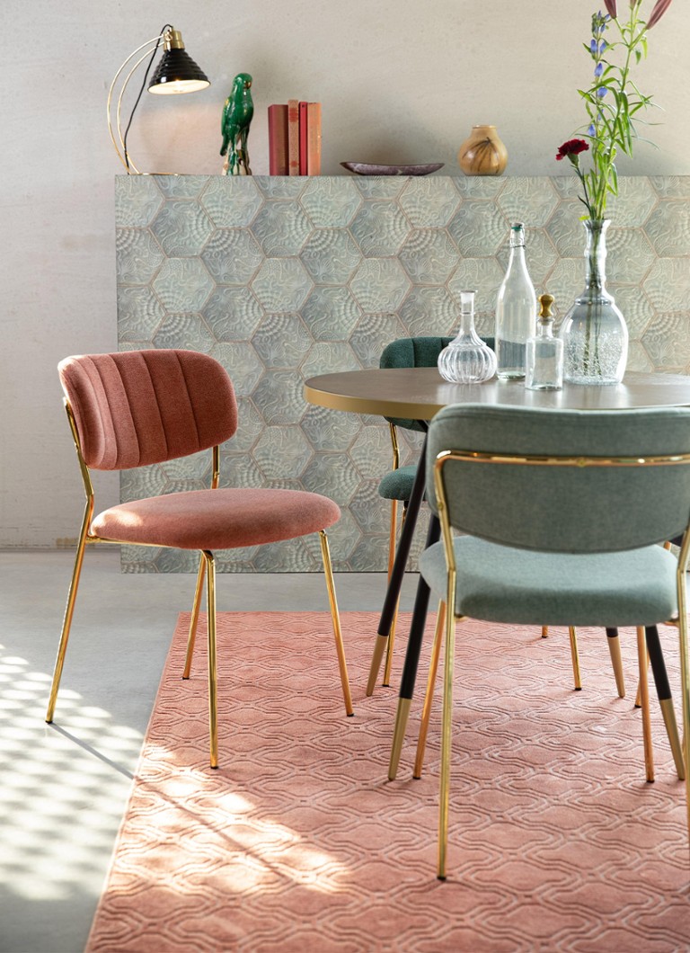 Livingstone Design Parton ēdamistabas krēsls ar zelta pamatni