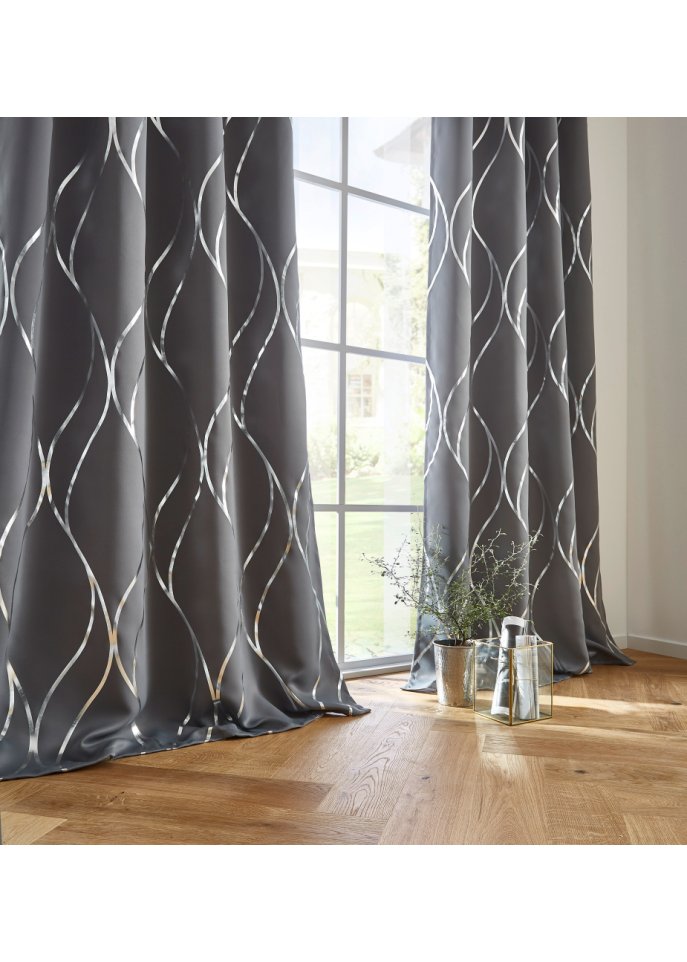 Verdunkelungsvorhang mit Glanzdruck (1er Pack)