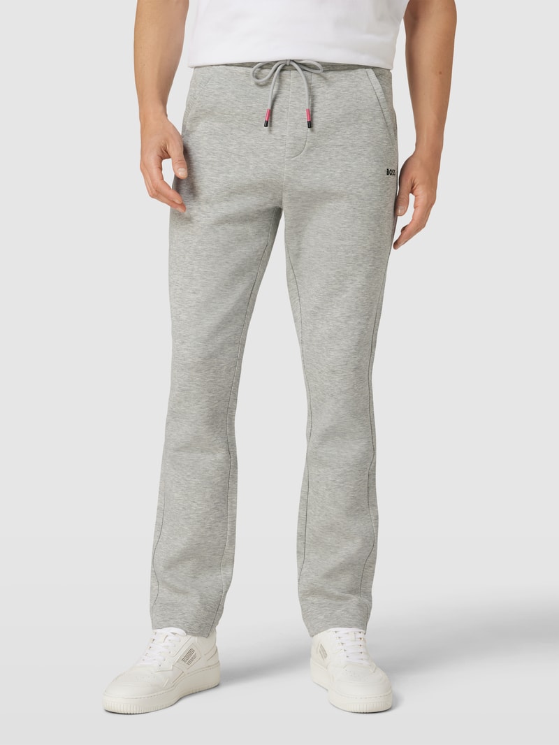 Sweatpants mit Label-Stitching in hellgrau