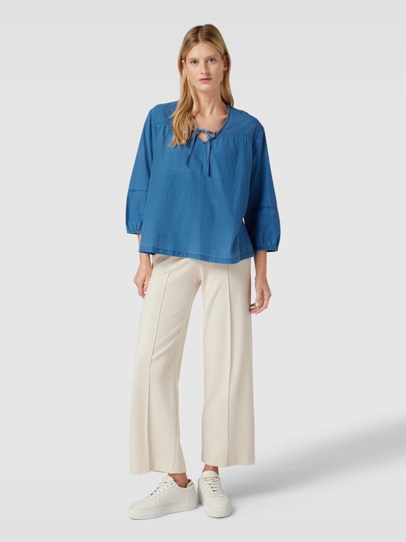 Jeansbluse mit 3/4-Arm in marineblau