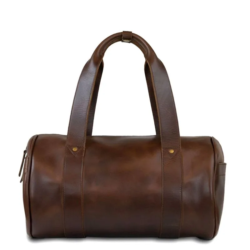 Buckle & Seam Leder Duffle Bag Chap - Braun \/ Dots