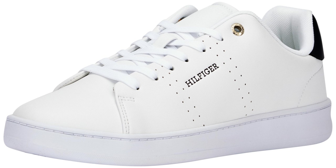 TOMMY HILFIGER Freizeit Schnürer weiss COURT CUP LTH PERF DETAIL