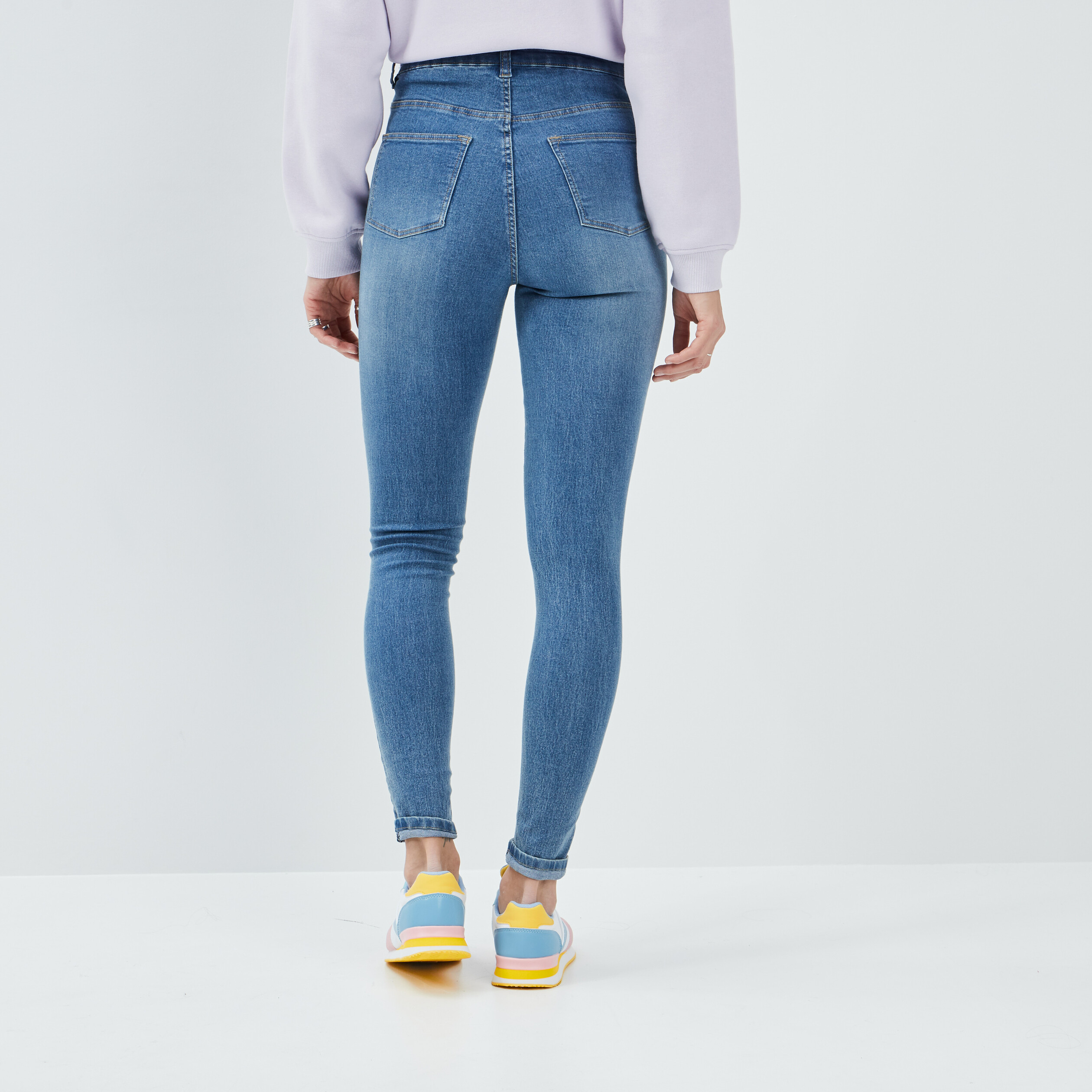 Jegging taille haute denim stone femme | La Halle