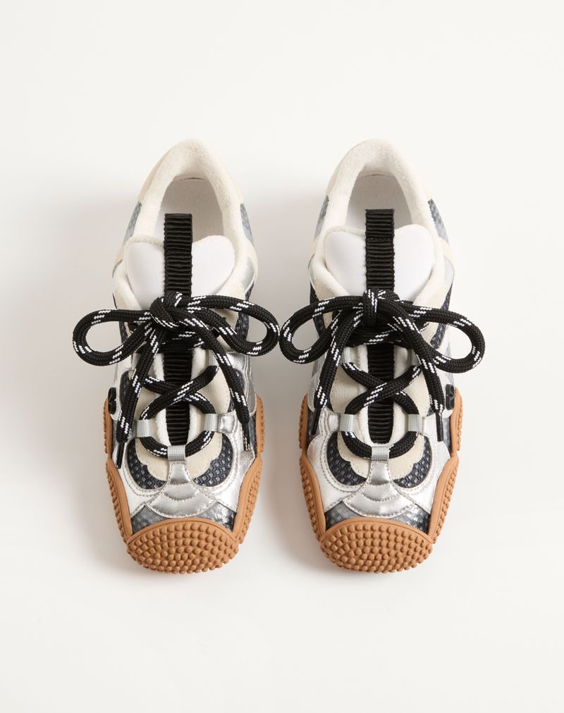 Amphibia Sneaker i gummieret kalveskind og lamineret nappa