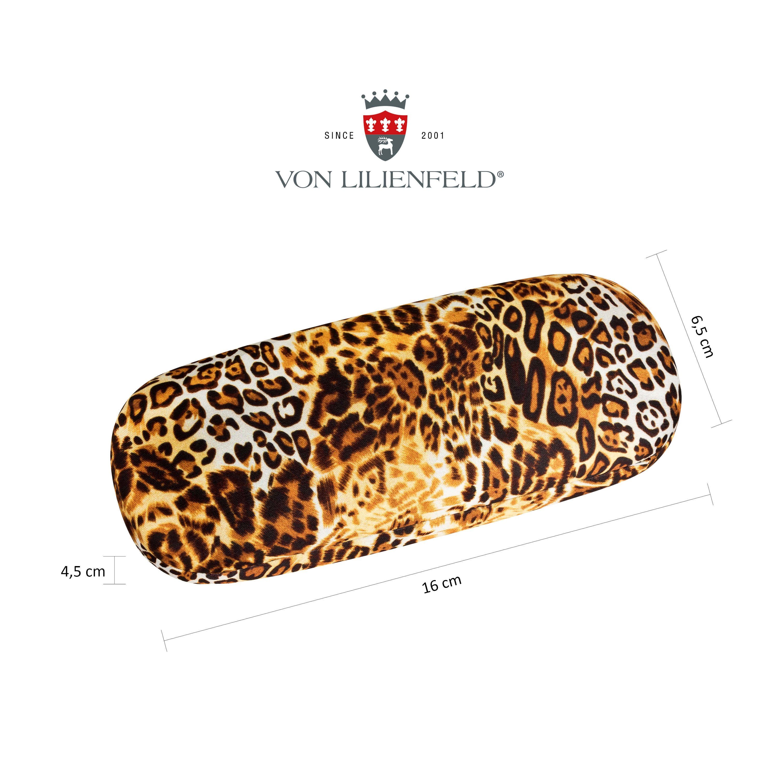 von Lilienfeld Brillenetui Brillenetui Leopard Animalprint Raubkatze Brillenbox, stabiles mit Mikrofaser bezogenes Hardcase