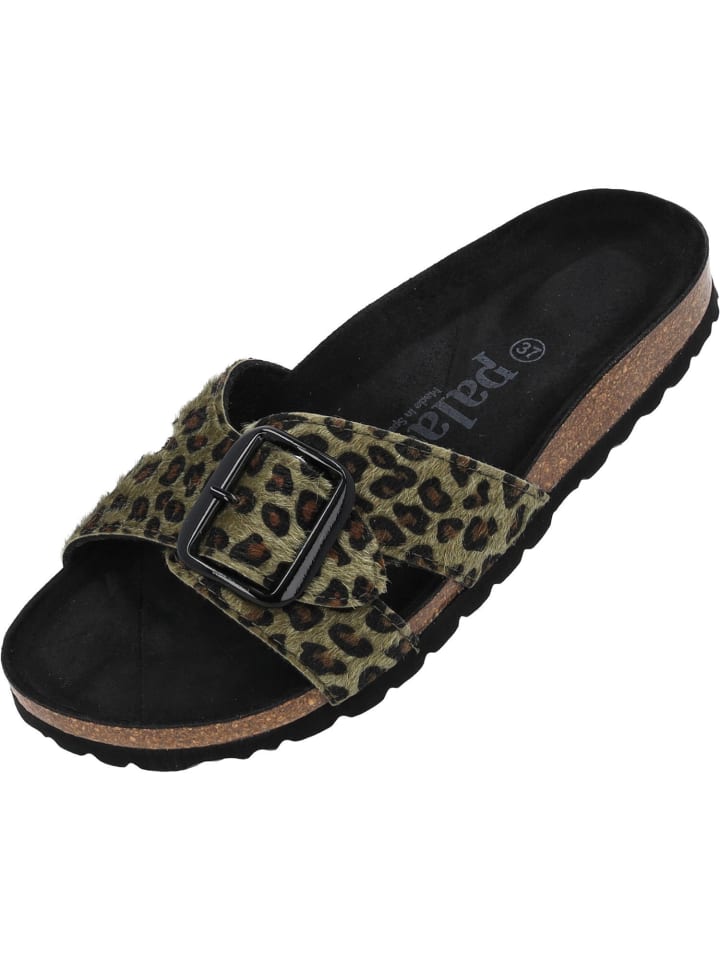 palado Pantoletten in Leo Kaki Grün günstig kaufen