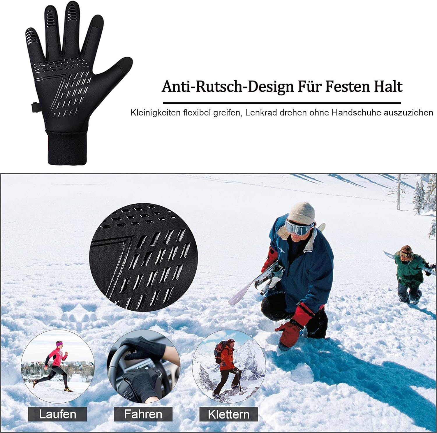 Alster Herz Fahrradhandschuhe Fahrradhandschuhe Winter Thermo-Handschuhe Herren Damen A0493