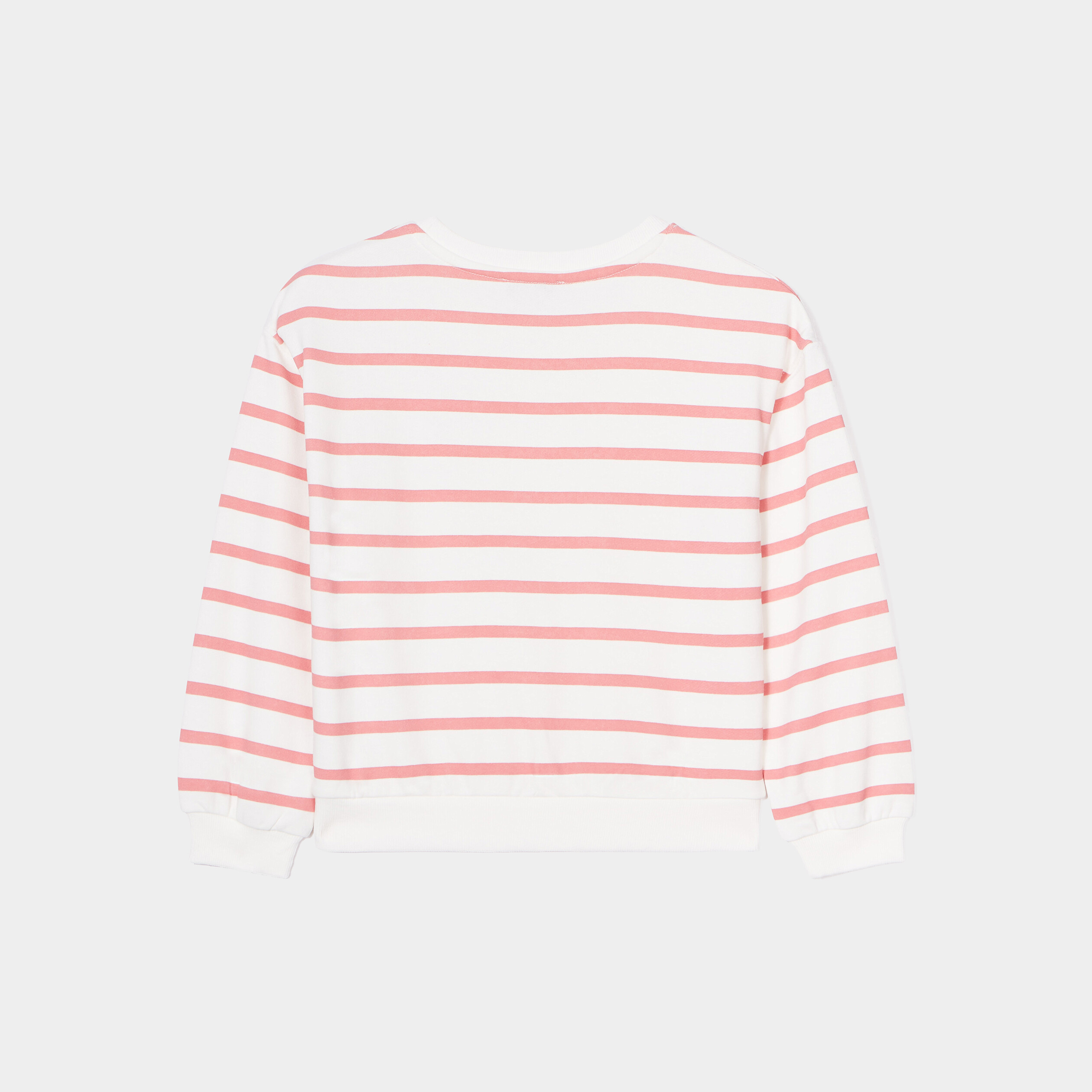 Sweat col rond manches longues blanc fille | La Halle