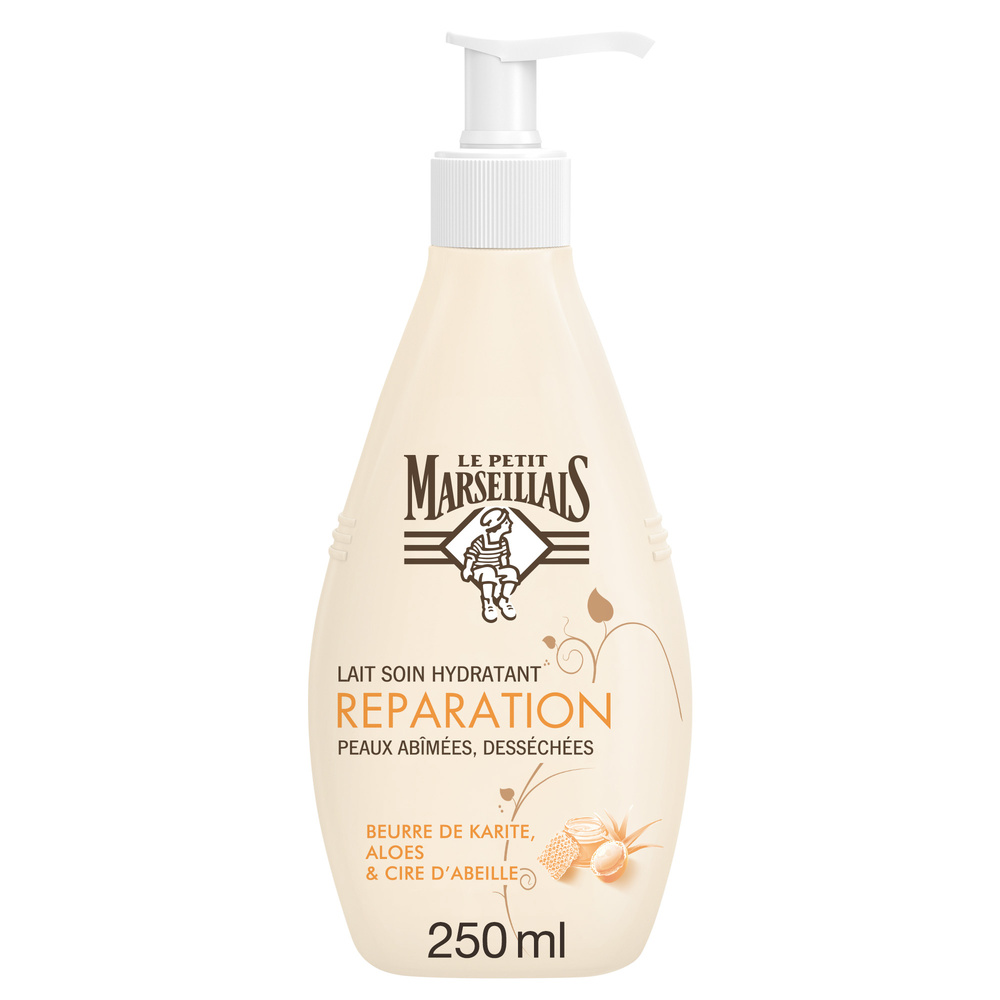 le petit marseillais Lait Corps Hydratant, Beurre de Karité,Aloes et Cire d'Abeille, 250ml Lait corps