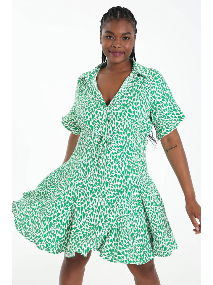 Paprika Kleid in Grün/ Weiß günstig kaufen