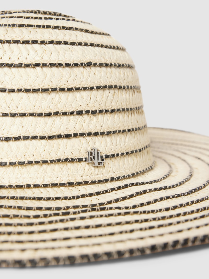 Sonnenhut mit Streifenmuster Modell 'STRIPE' in beige