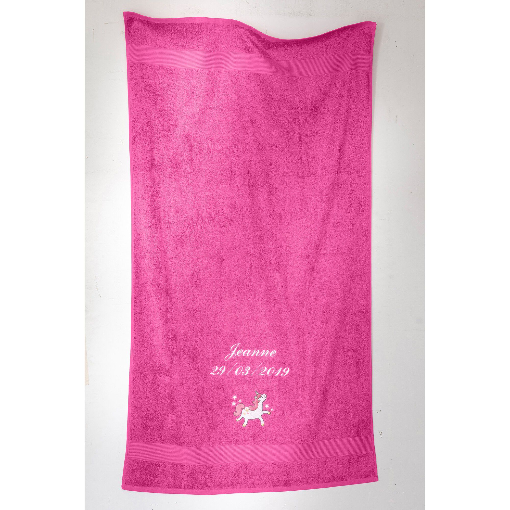 Collection éponge enfant brodée licorne personnalisable coton