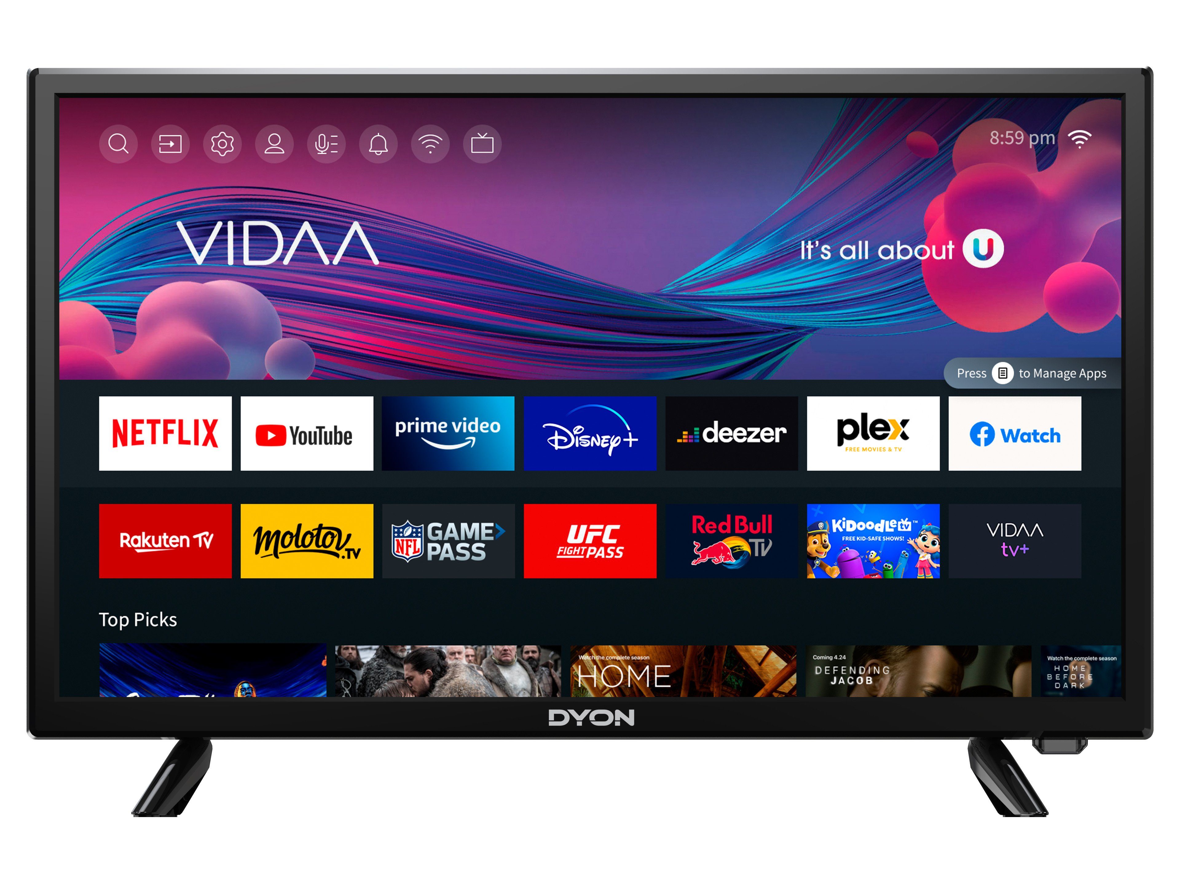 Dyon Smart 24 VX LED-Fernseher (60 cm/24 Zoll, HD-Ready, Smart-TV)