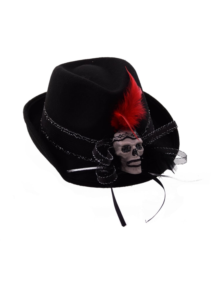 Halloween Halloween - Hut mit Totenkopf in schwarz günstig kaufen onesize