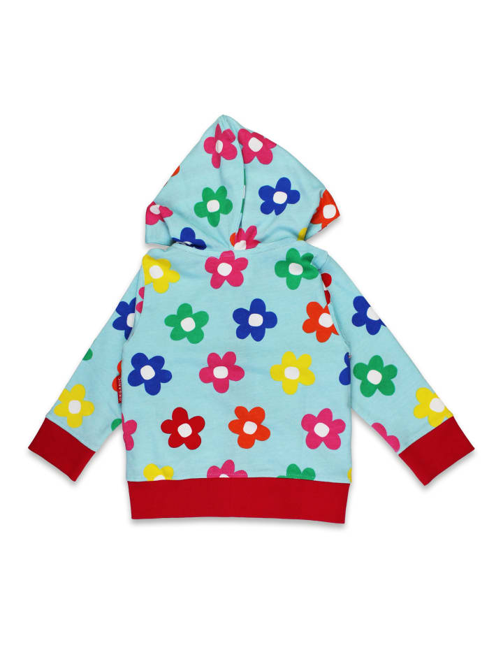 Toby Tiger Sweatjacke mit Regenbogenblumen Print in blau günstig kaufen