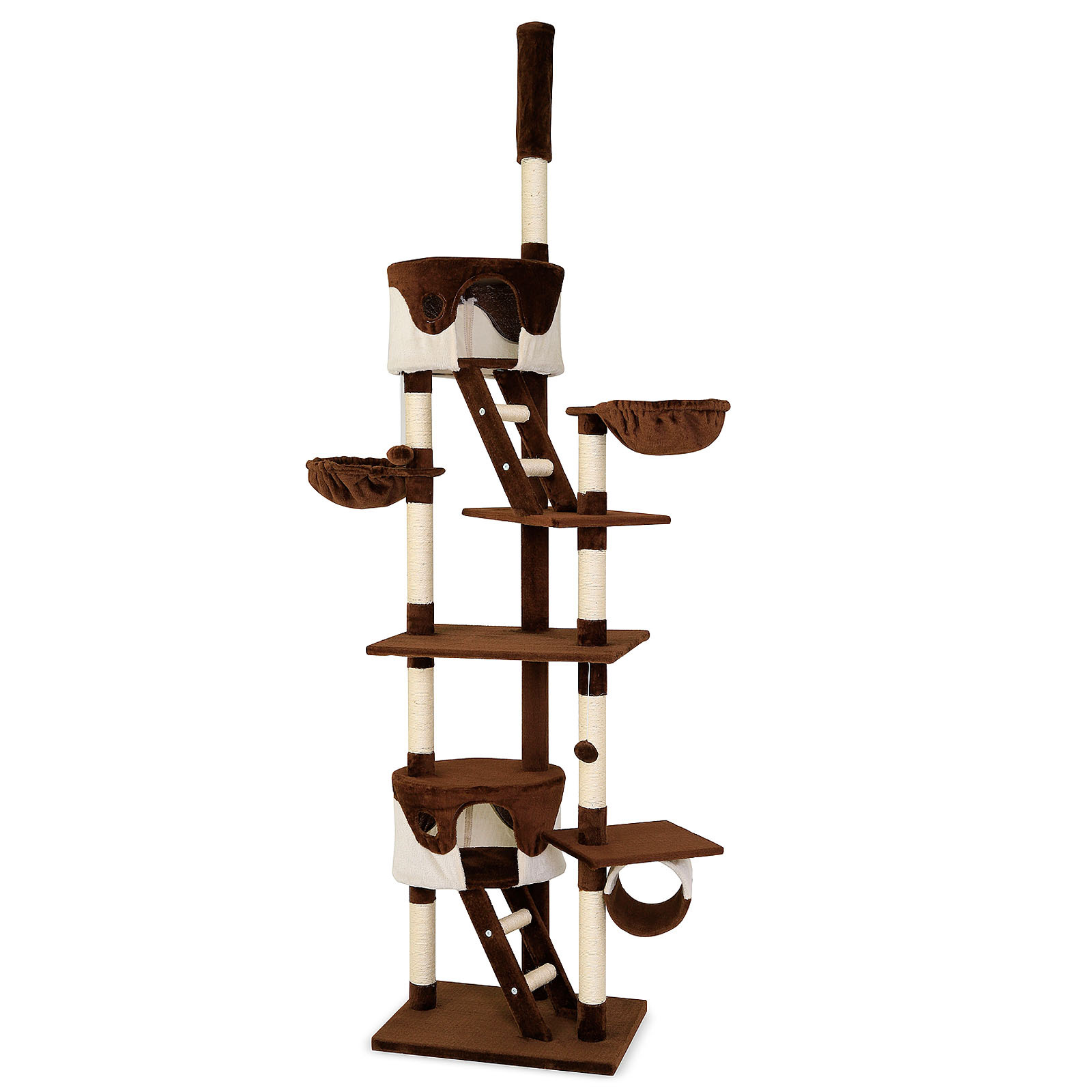 Lionto Kratzbäume Lionto Kratzbaum XXL, Höhenverstellbar (230 - 250 cm) braun/ beige