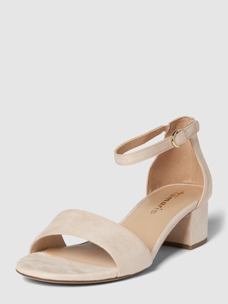 Sandalette in Wildleder-Optik in hellrosa