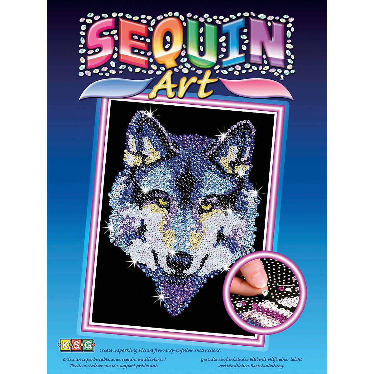 Sequin Art Blue - Wolf