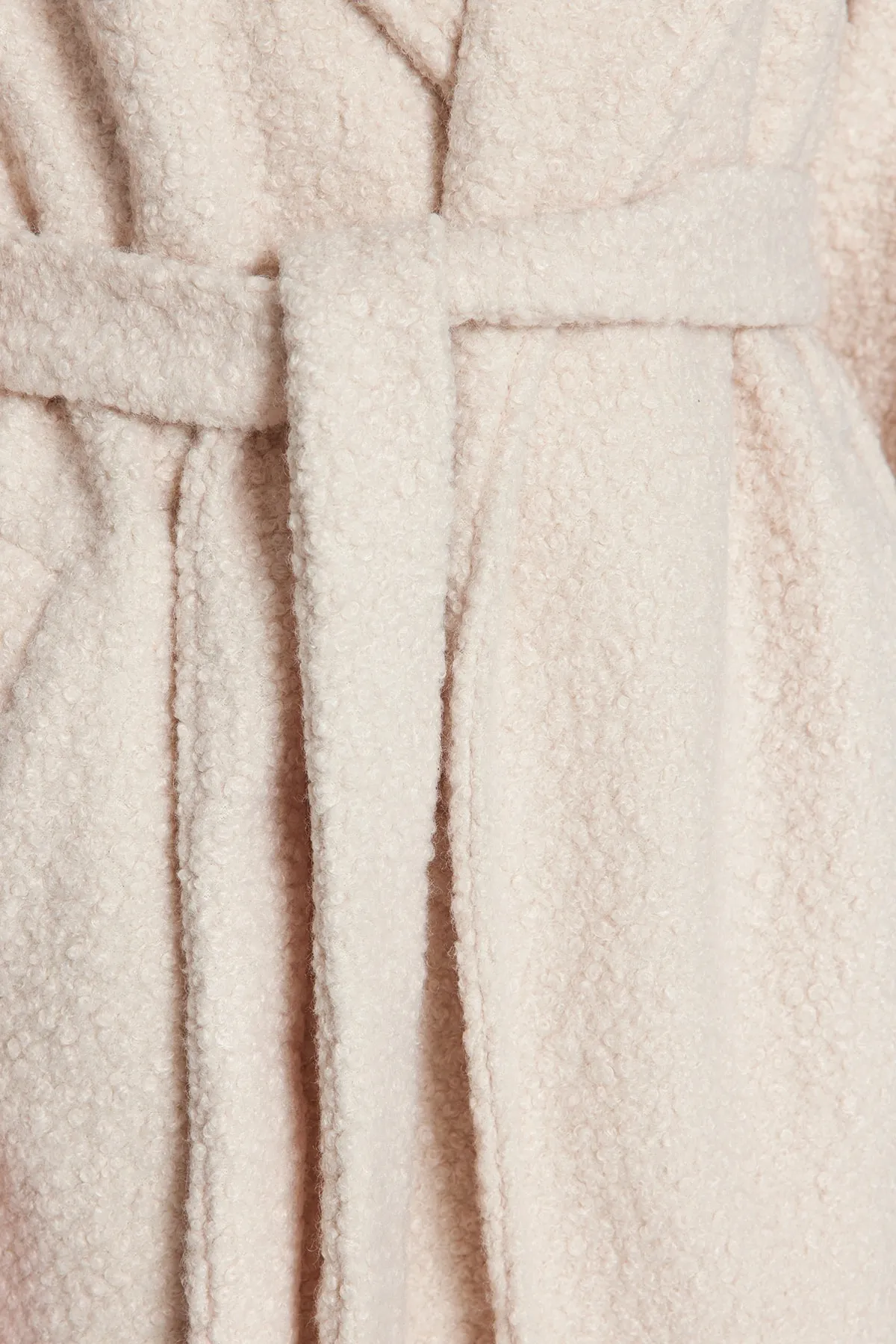 Trendyol Modest  Steinfarbener, gefütterter Sherpa-Mantel TCTAW24AB00002
