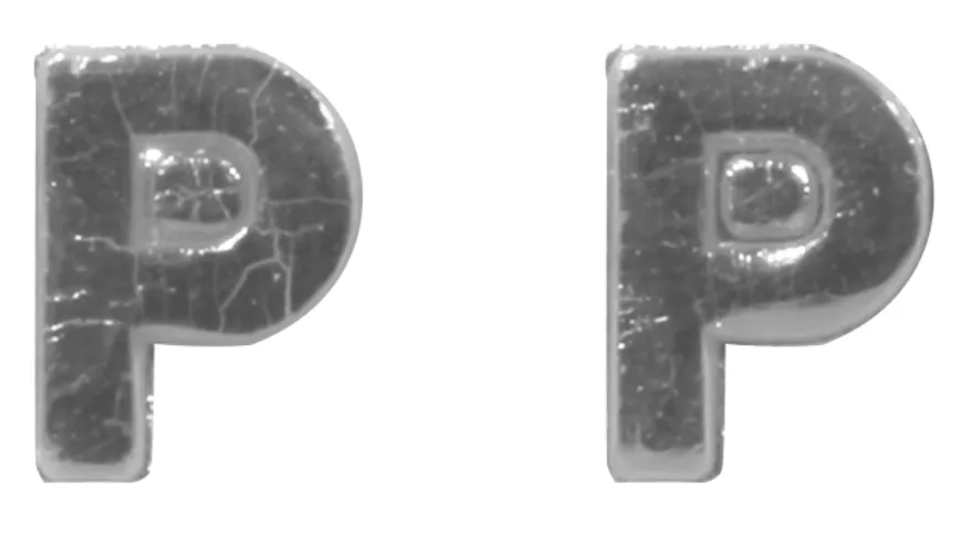 Rayher Wachsbuchstaben -P- silber 9mm 2Stück