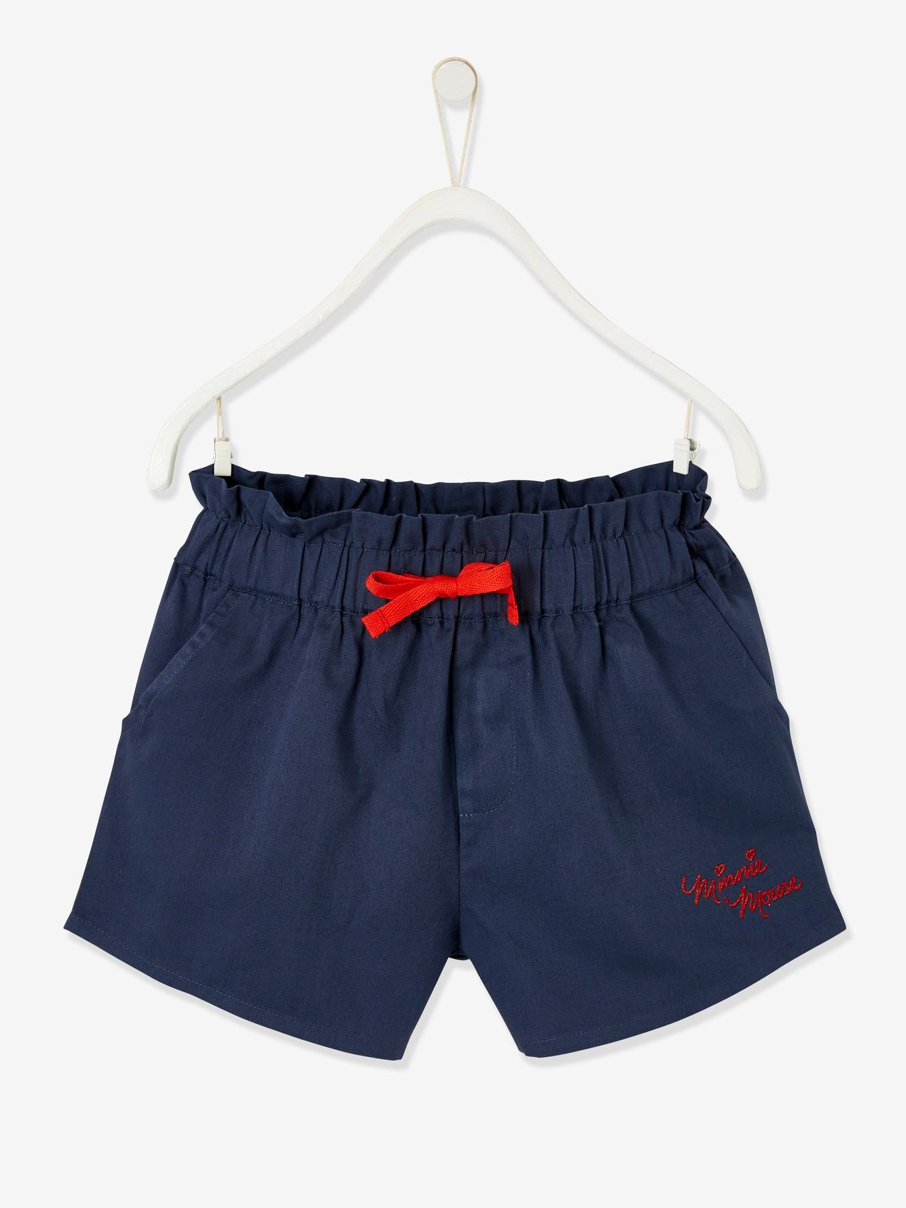 Ensemble fille T-shirt et short DS Minnie® gris chiné / bas twill bleu