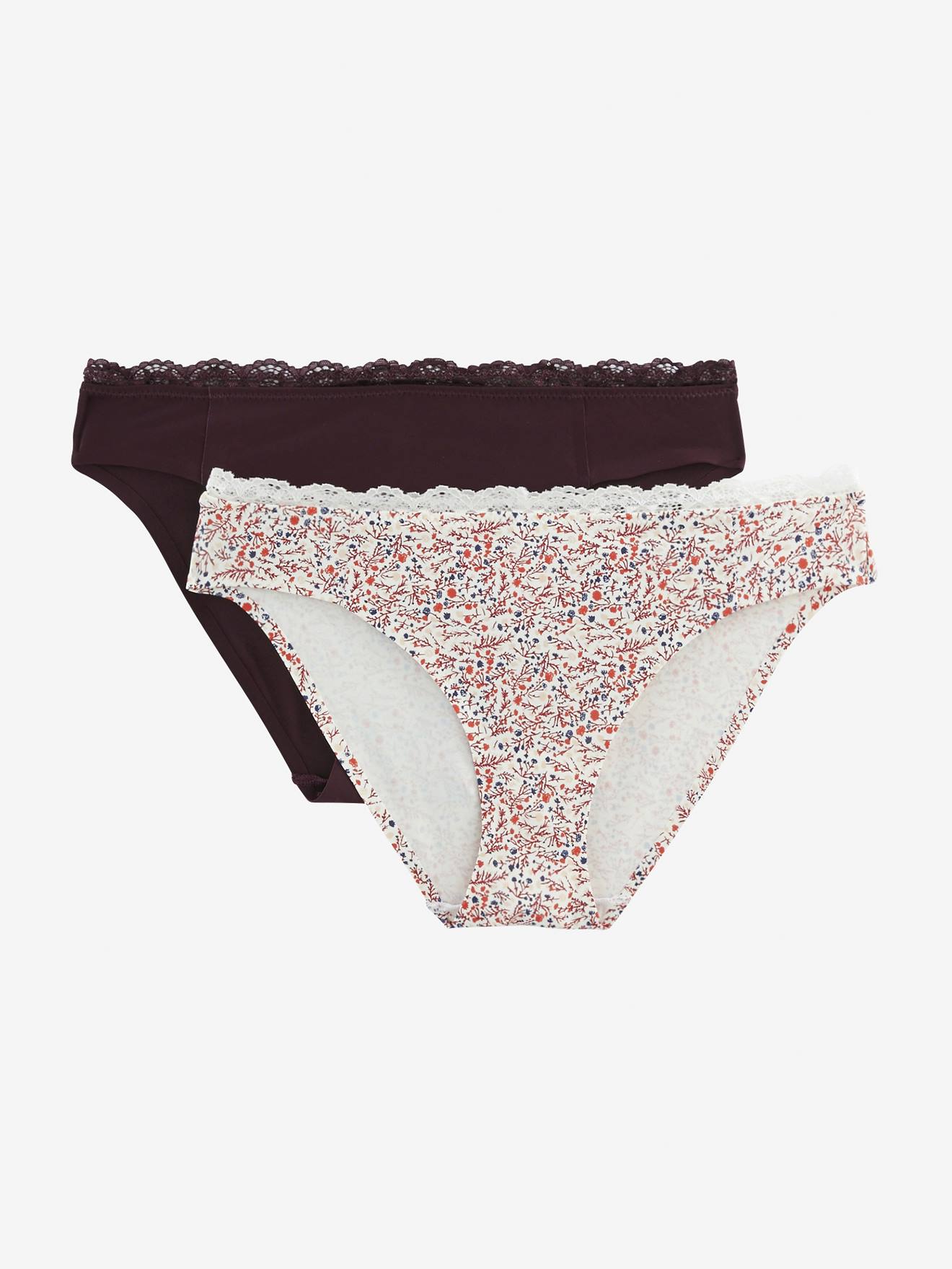 Lot de 2 shorties bordeaux