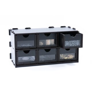 Black Paint Rack: Schrank mit 6 Schubladen