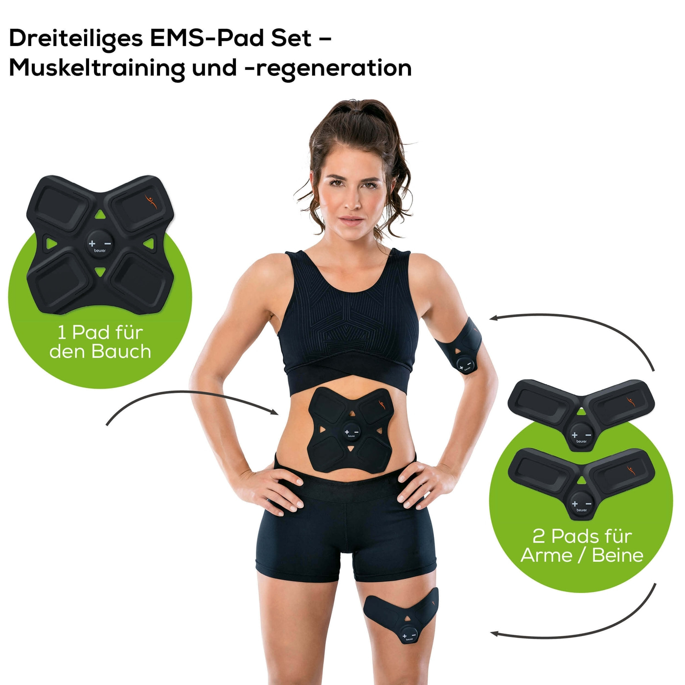 Beurer Muscle Booster EM 22-Muscle Booster mit EMS-Pads für Arme, Beine und den Sixpack