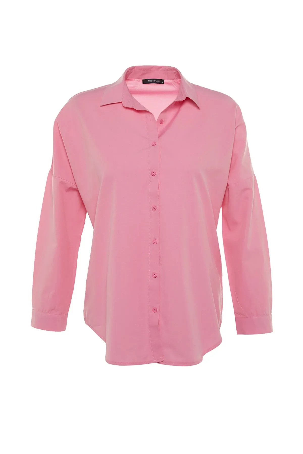 Trendyol Collection  Übergroßes rosa Hemd aus gewebter Baumwolle - Wide Fit TWOSS22GO0669