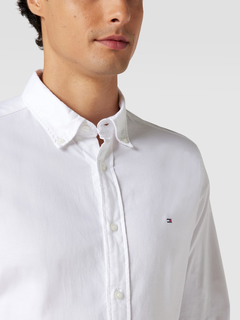 Freizeithemd mit Button-Down-Kragen Modell 'OXFORD' in weiß