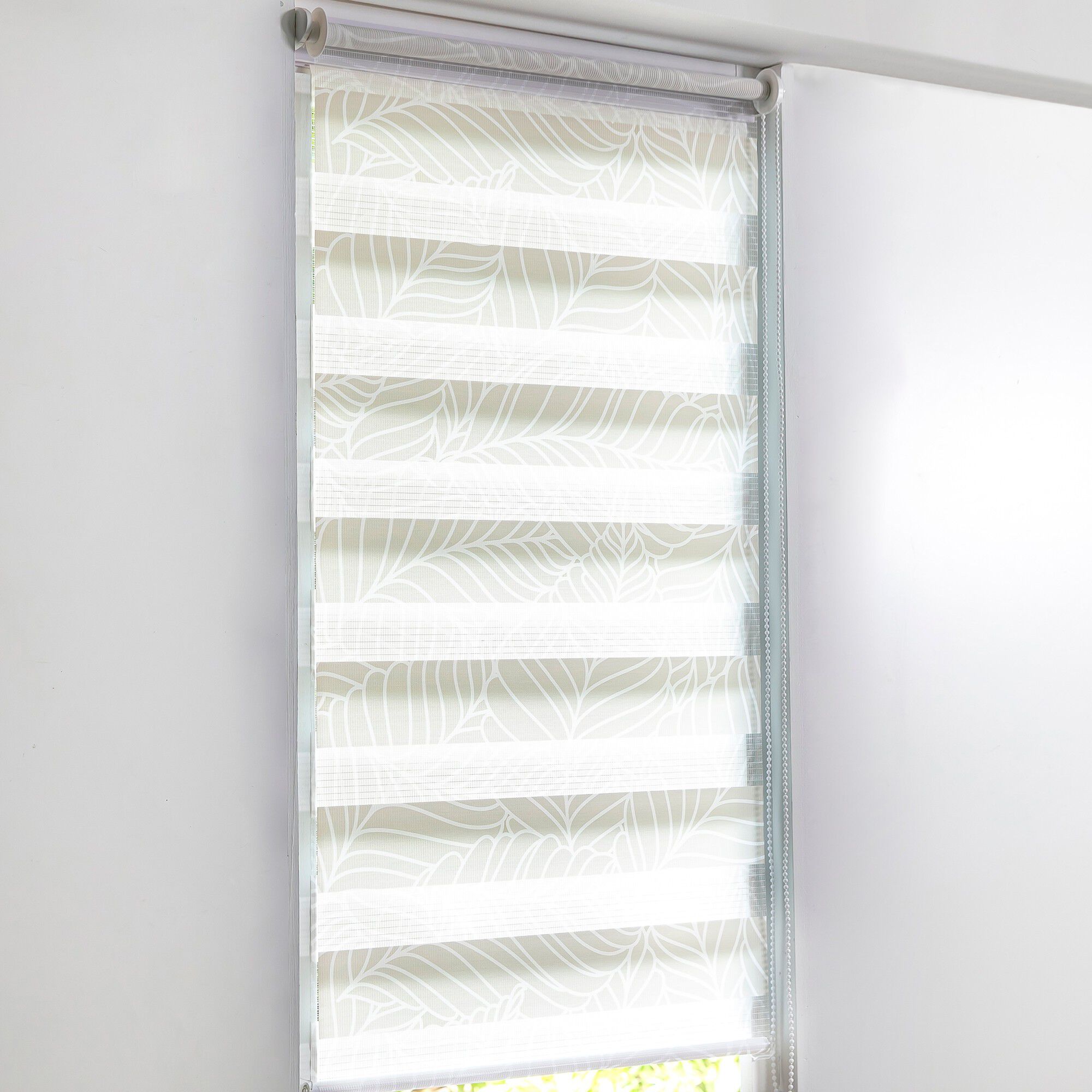 Store enrouleur jour/nuit motif feuilles