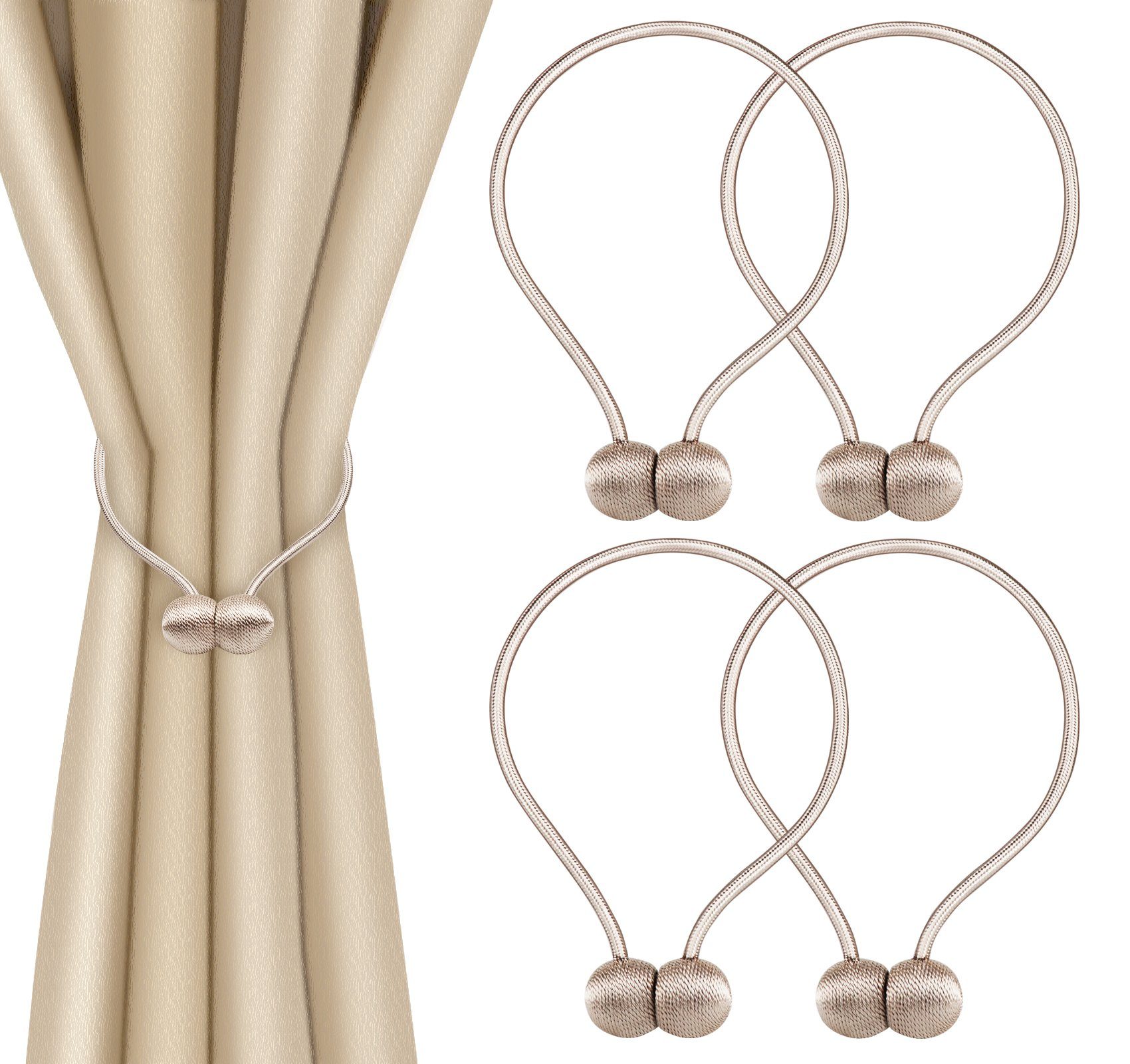 Raffhalter Magnetische Vorhang Raffhalter Vorhang Clips Seil Vorhang Schnallen, Homewit, (Set, 4-tlg), Gardinenhalter für Zuhause und Büro Dekoration