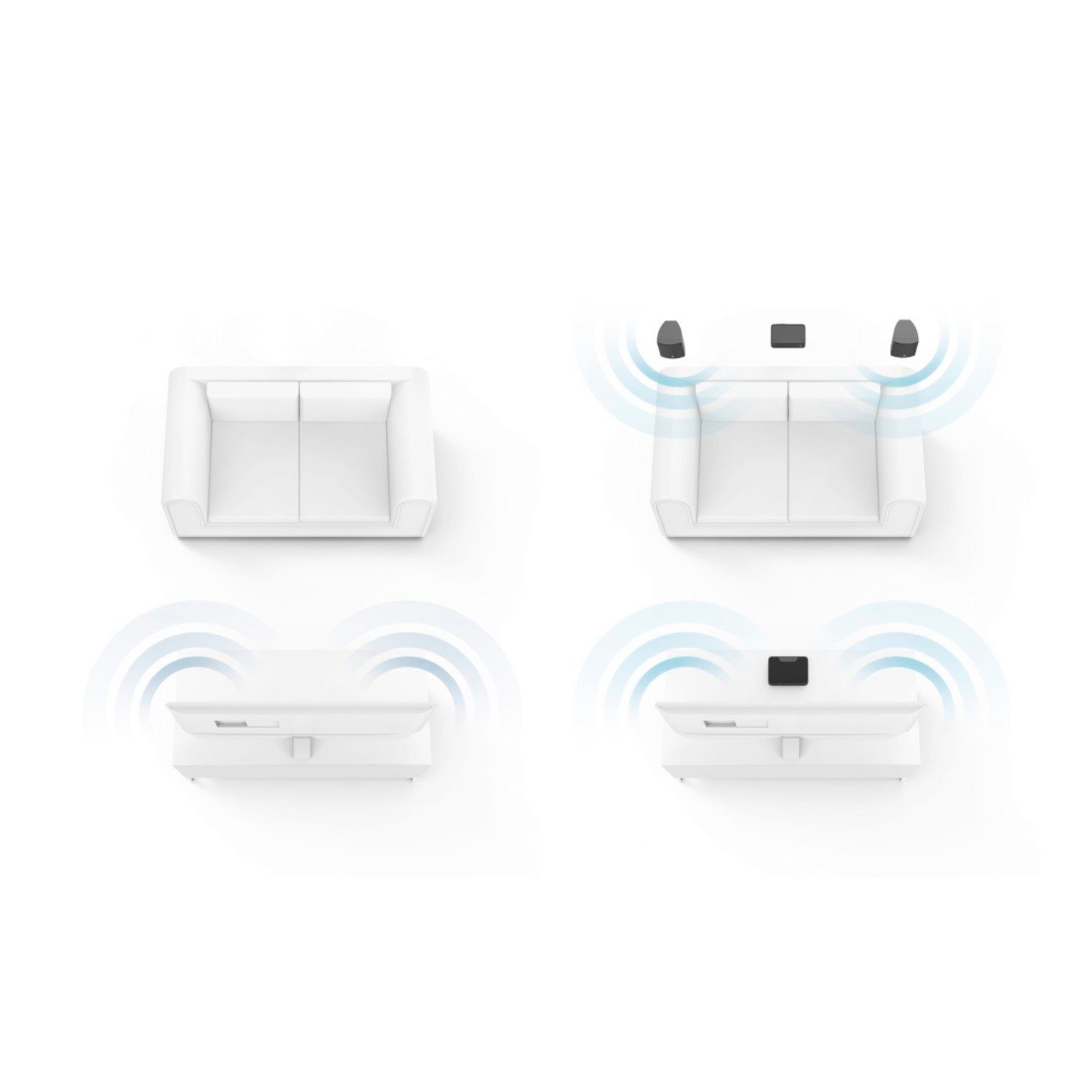 Hama Rear Funk Lautsprecher Dolby Surround Erweiterungs-Set TV Lautsprecher (Funk, Fernbedienung)