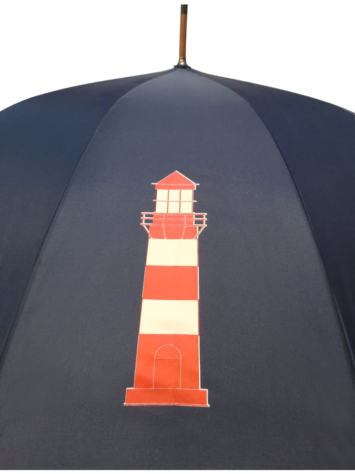 COFI 1453 Holzstockschirm  in Blau Leuchtturmmotiv in Blau günstig kaufen 116