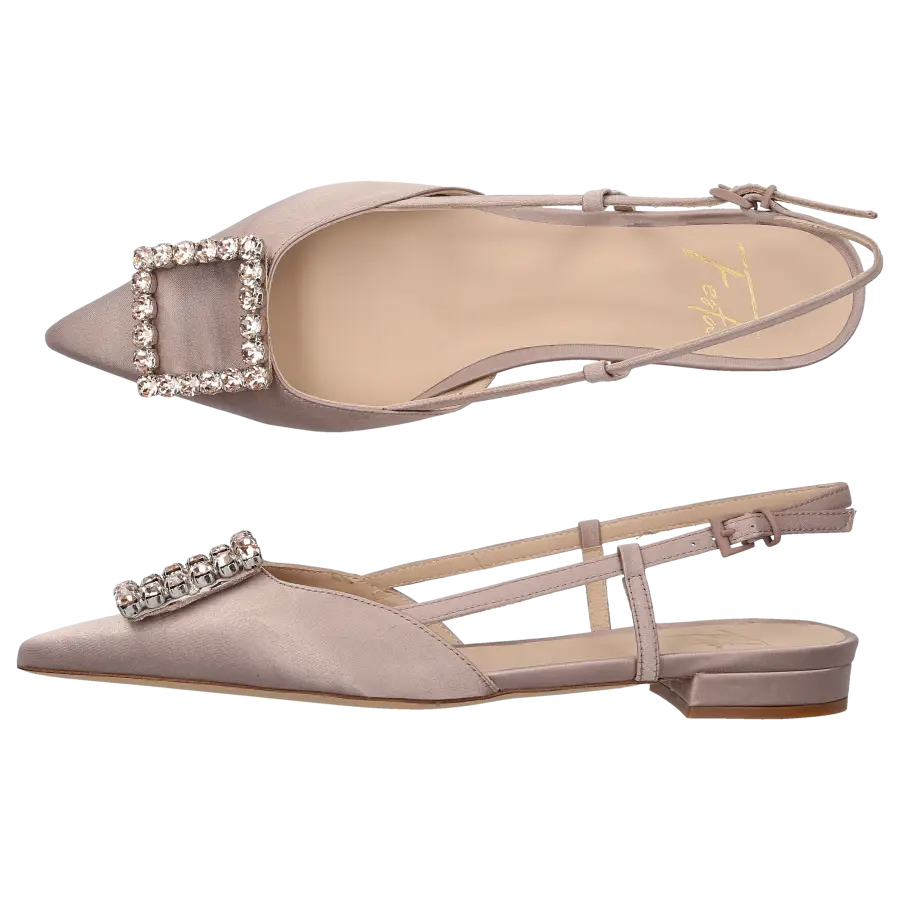 Roberto Festa - Sling-Ballerinas LAVANDA Seide - beige