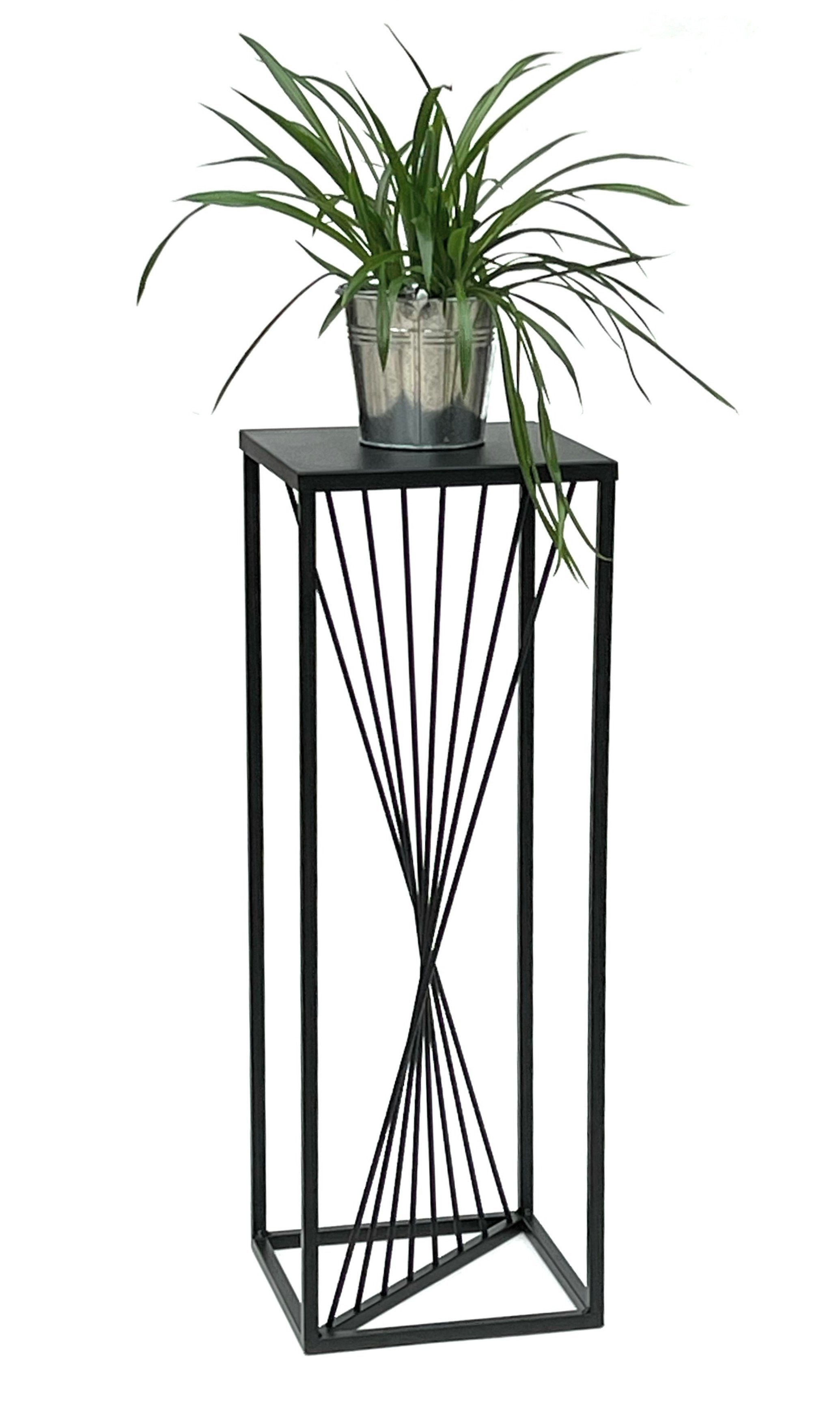 DanDiBo Blumenständer Blumenhocker Metall Schwarz Eckig Blumenständer Beistelltisch Design