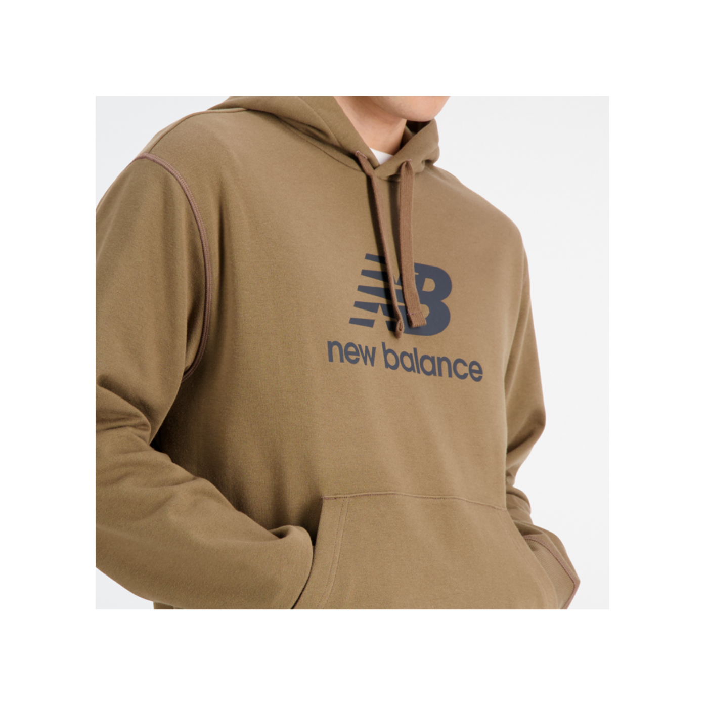 New Balance Essentials Stacked Logo Hoody Schwarz