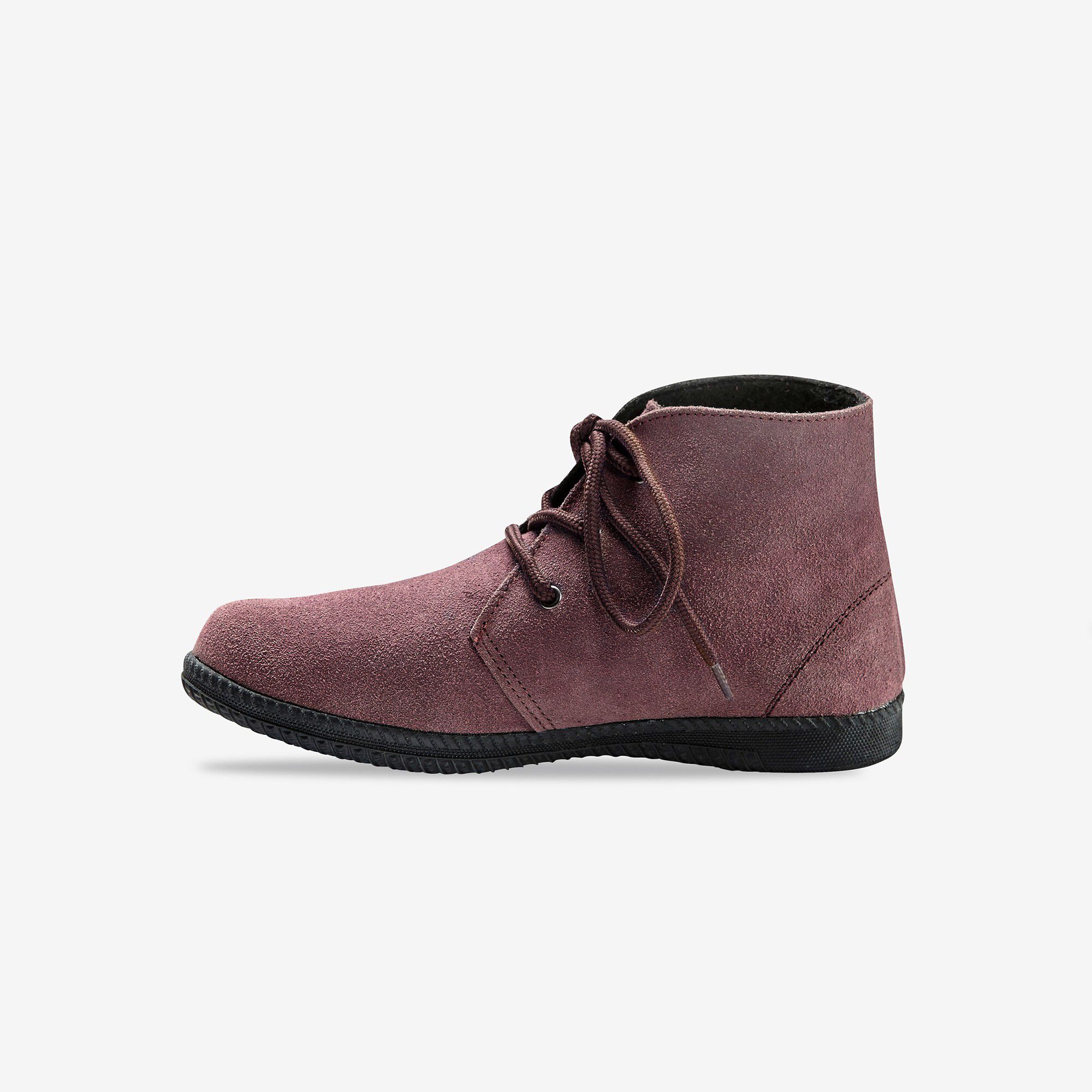 Bottines à lacet en croûte de cuir
