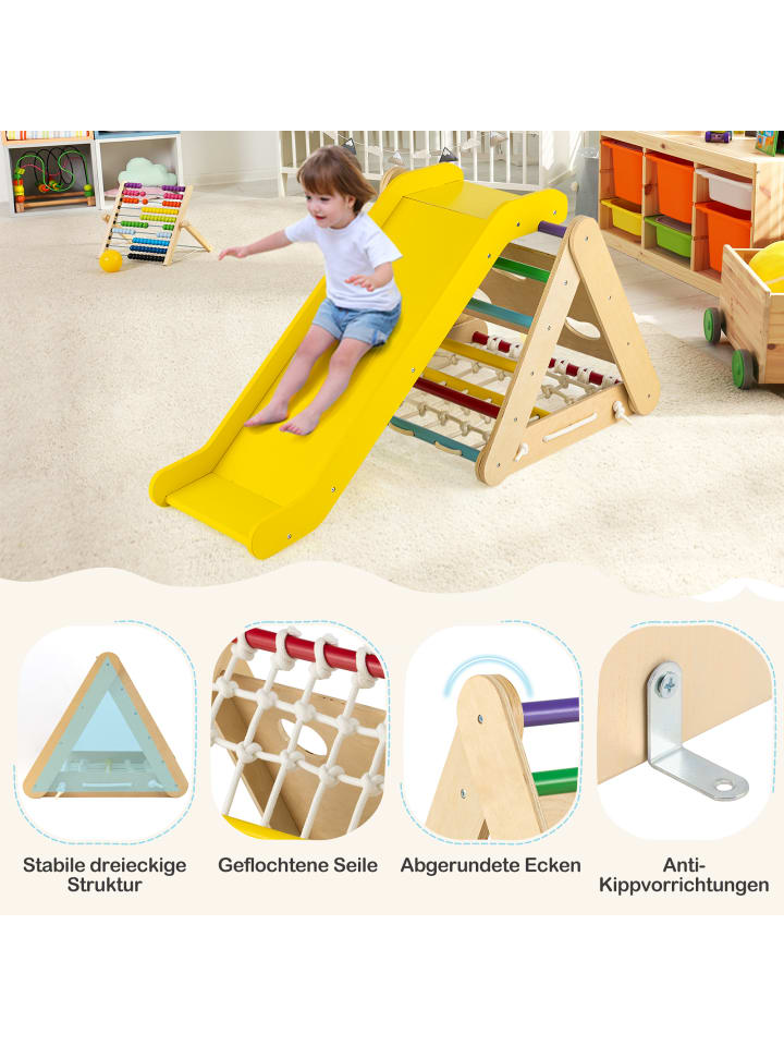 COSTWAY Klettergerüst mit Rampe in Gelb günstig kaufen 64 cm