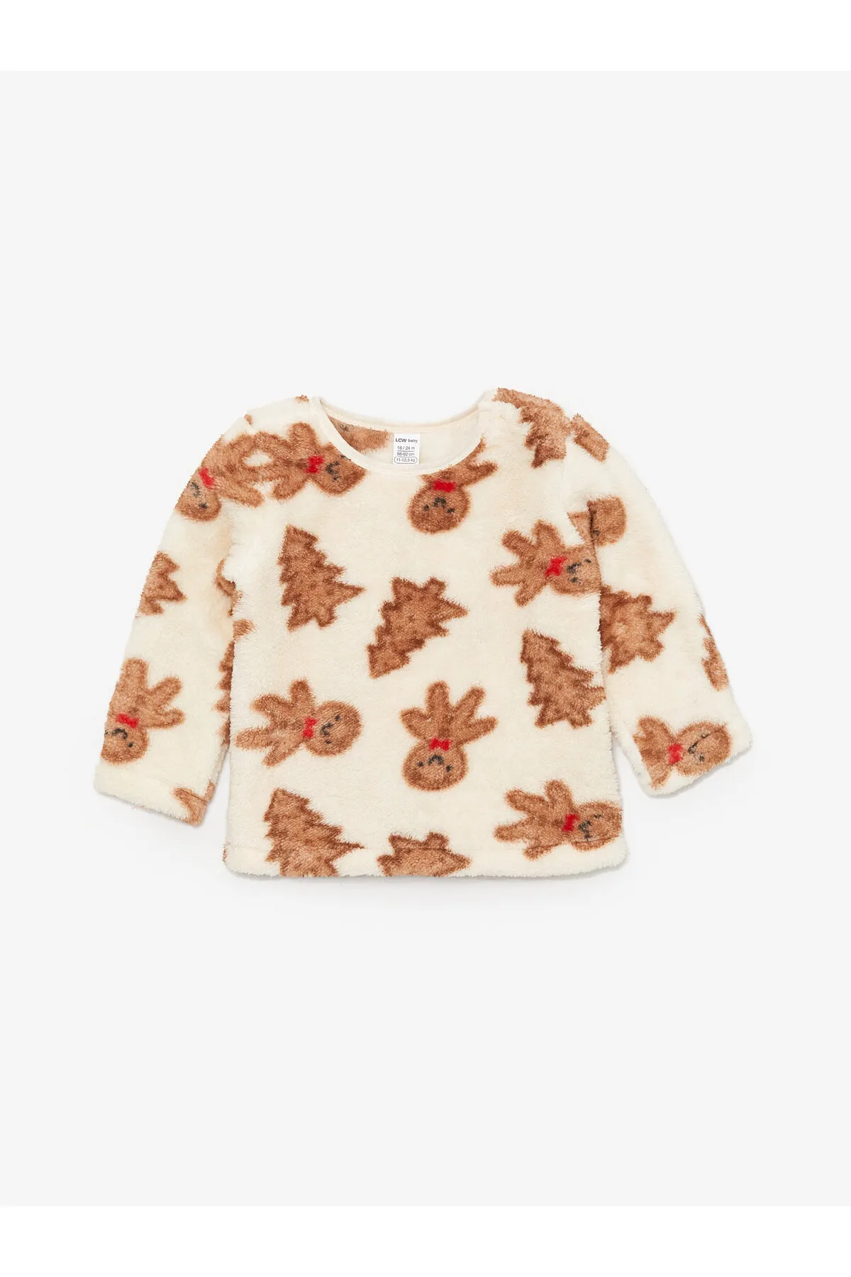 LC Waikiki  Langarm-Pyjama-Set für Babys mit Rundhalsausschnitt und Neujahrsmotiv