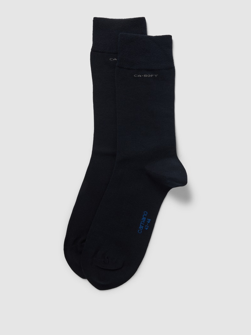 Socken mit elastischem Rippenbündchen im 2er-Pack in marineblau