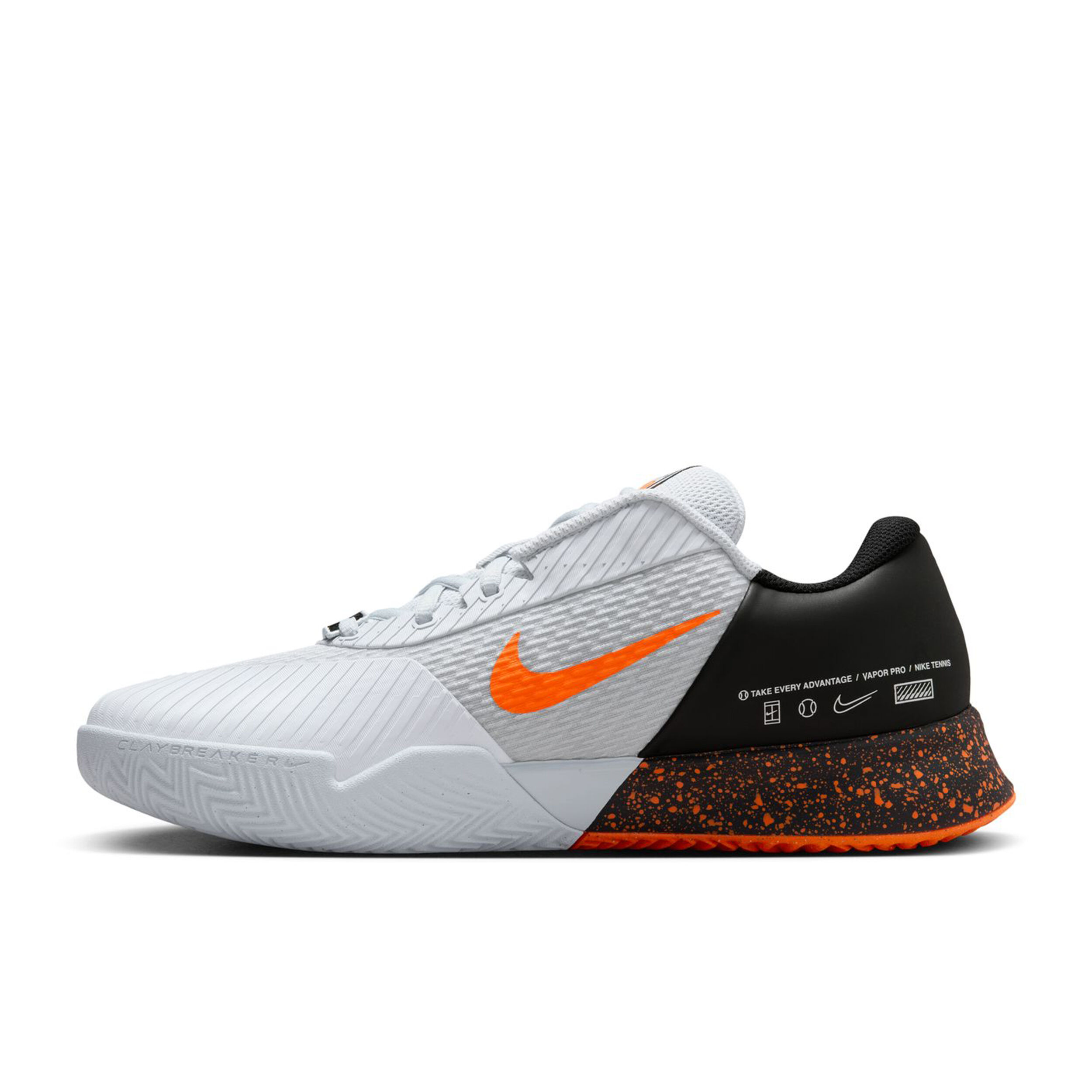 Zoom Vapor Pro 2 Premium Sandplatzschuh Herren - Weiß, Orange