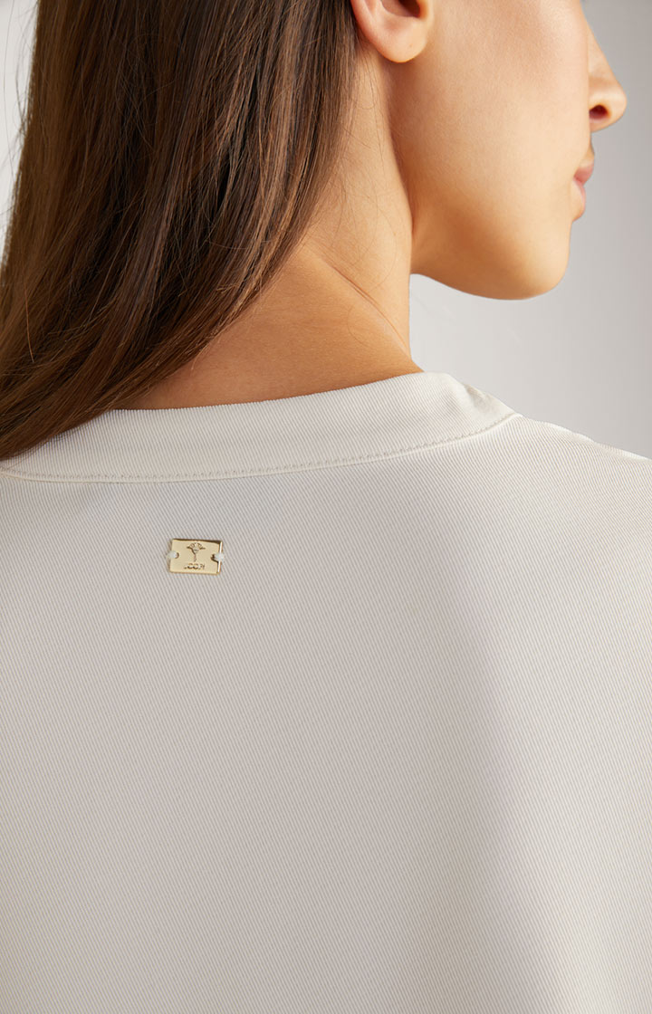 Twill-Bluse in Creme