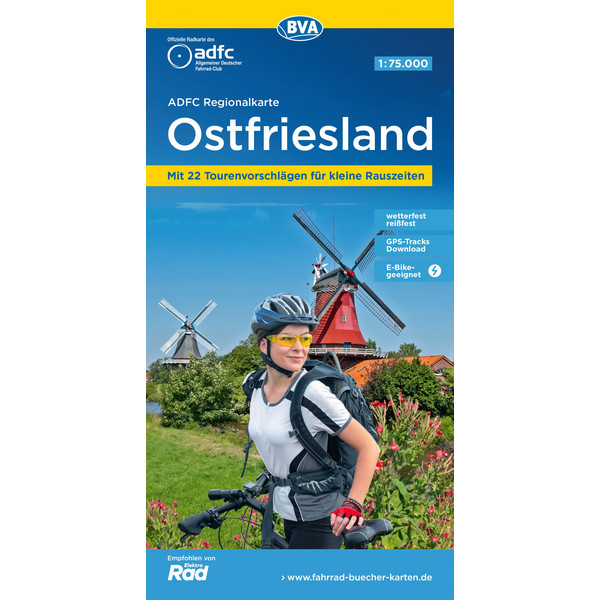 ADFC-REGIONALKARTE OSTFRIESLAND, 1:75.000 - Fahrradkarte