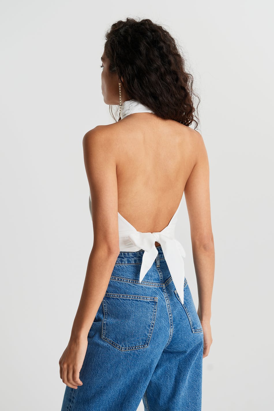 Poplin tie back top