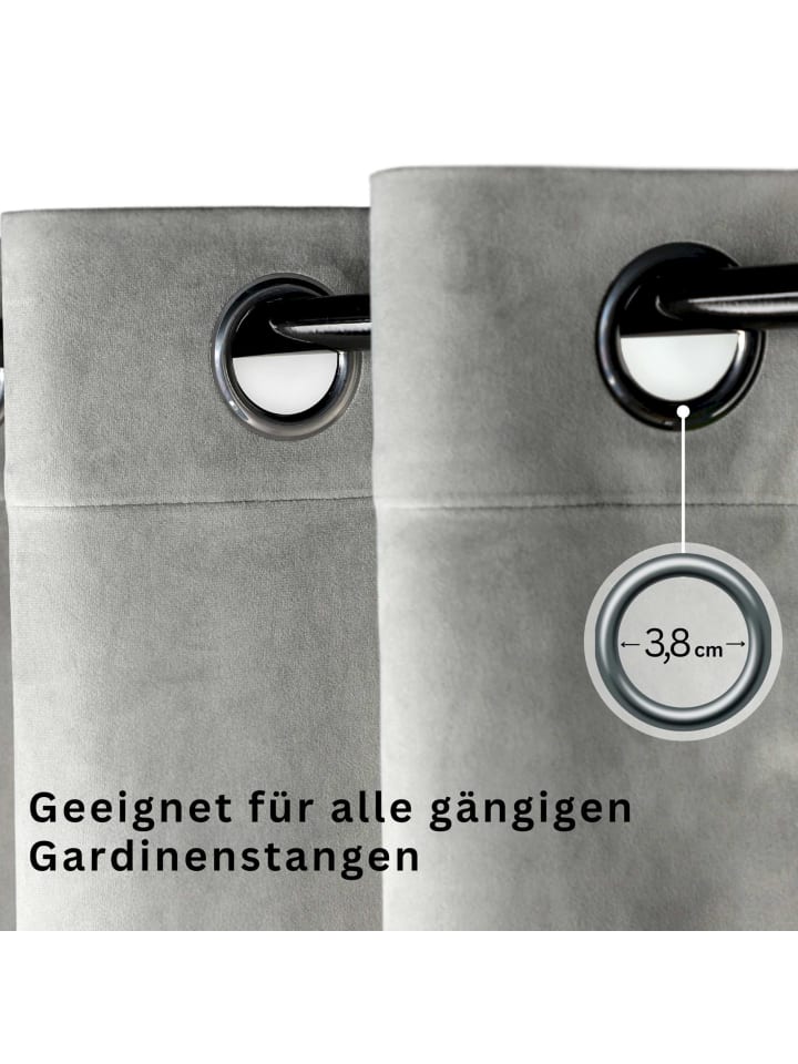 Tom Tailor TT Ösenvorhang VelvetSignature 140 x 250 cm in Grau günstig kaufen 140 x 250 cm
