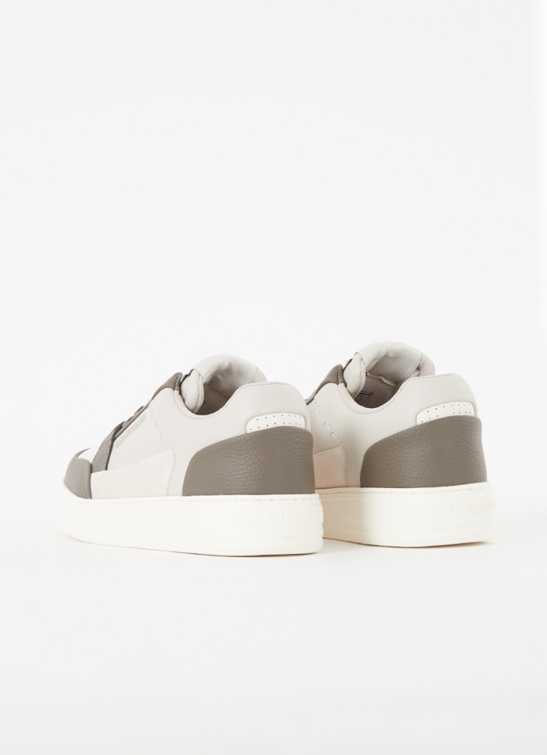 Δερμάτινα sneakers Emporio Armani με σουέτ λεπτομέρειες